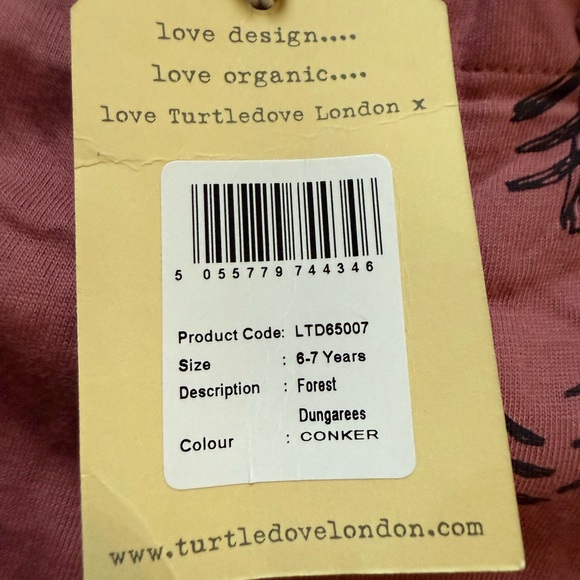 NEW Turtledove London Organic Cotton Forest Overalls 6-7 Years - Picture 7 of 9